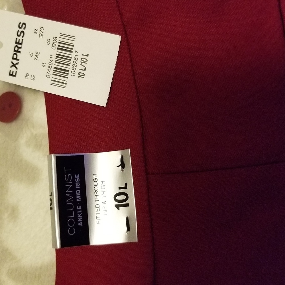 Express Dress Pants Red 10L NWT